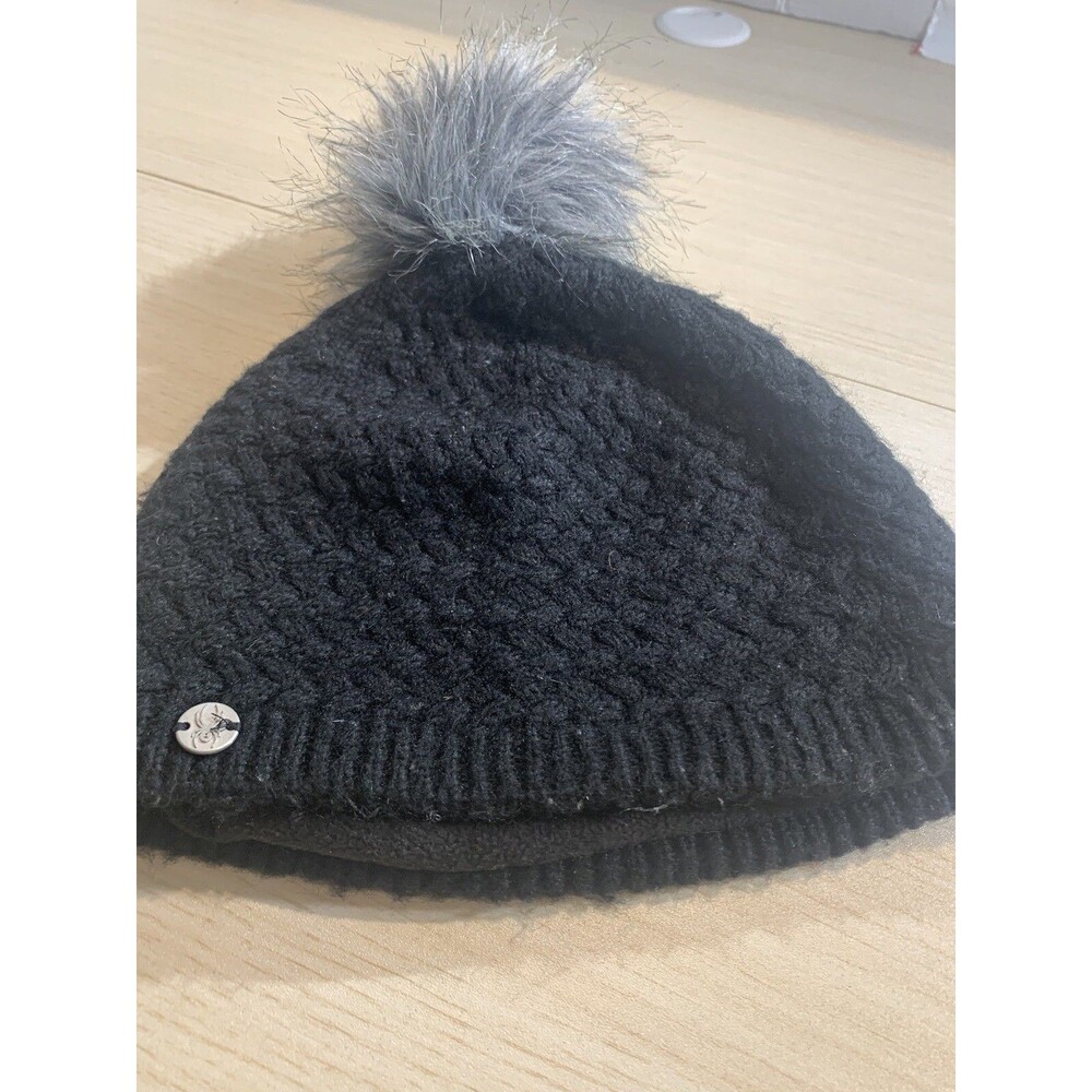 Spyder Women' Icicle Hat Pom Knit Beanie Hat Fleece Lined Ski One Size - Picture 4 of 8